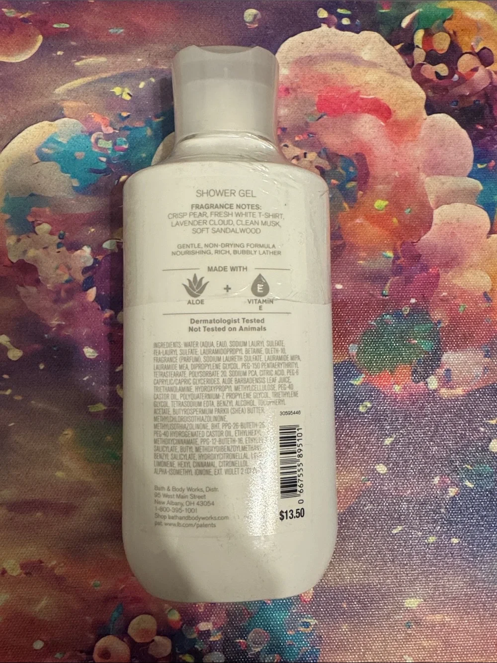 Bath & Body Works White T-Shirt Shower Gel - White with Gold Accents - Picture 3 of 3
